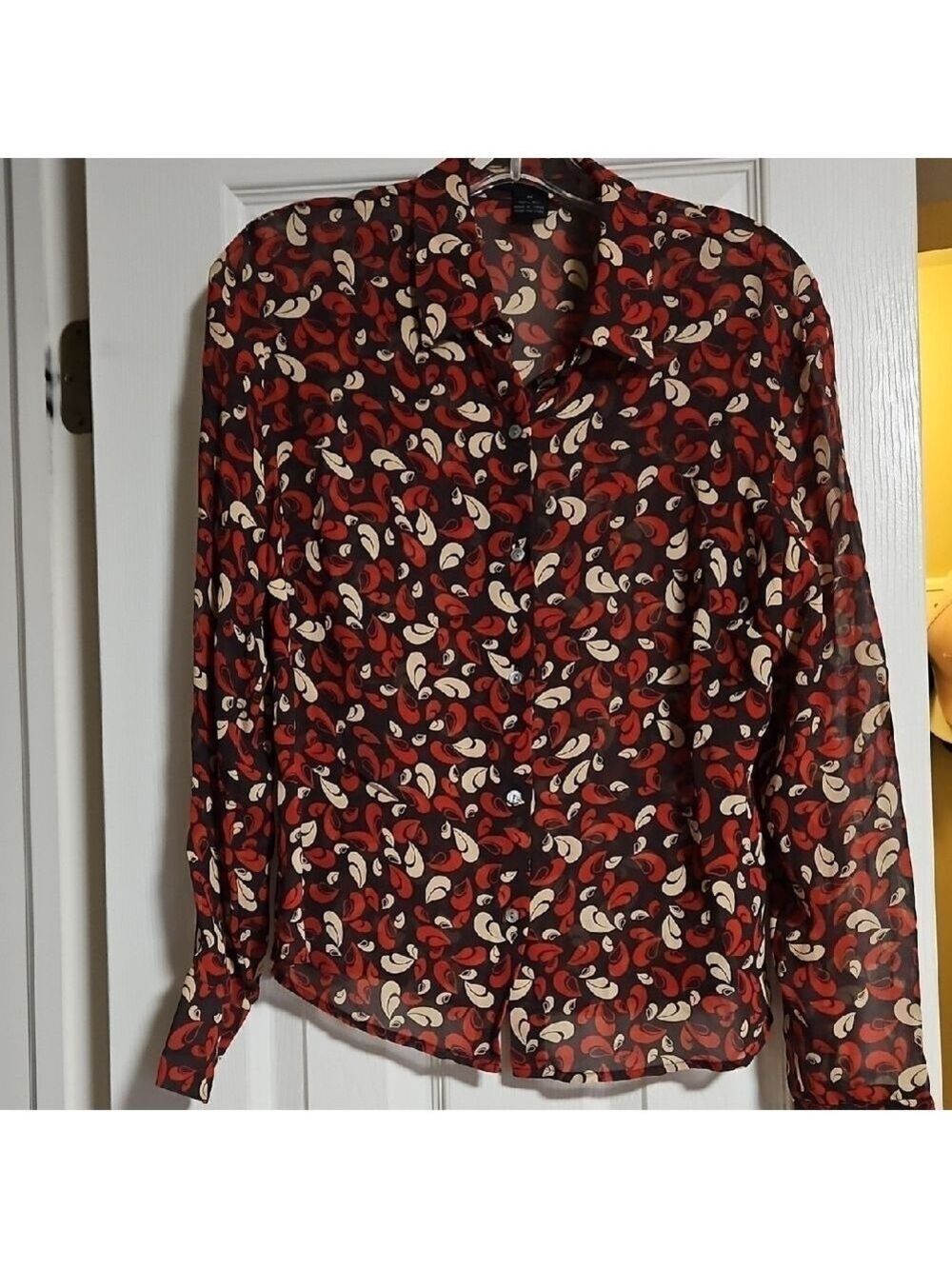 The Limited Long Sleeve Sheer Blouse Medium